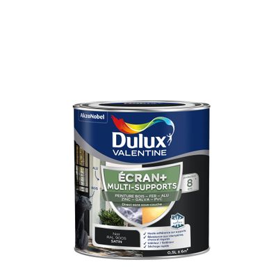 Peinture Ecran+ Multi-supports Satin Noir 0,5 L - DULUX VALENTINE