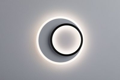 Applique murale LED design 1320 lumens lumière blanc neutre ronde Noir/blanc - 2Form PAULMANN