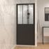 Porte de douche pivotante 90x200 cm profilé noir verre transparent 5 mm Fabrik - AURLANE