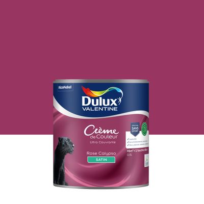 Peinture crème de couleur Rose Calypso satin 0,5L - DULUX VALENTINE