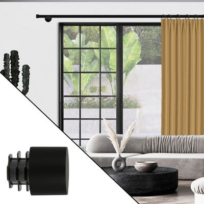 Embout déco bouchon en métal diam 28 mm Finition Noir mat par 2 - MOBOIS