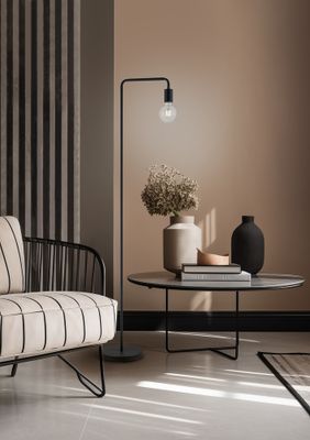 Lampadaire E27 Diallo noir 42W - TRIO