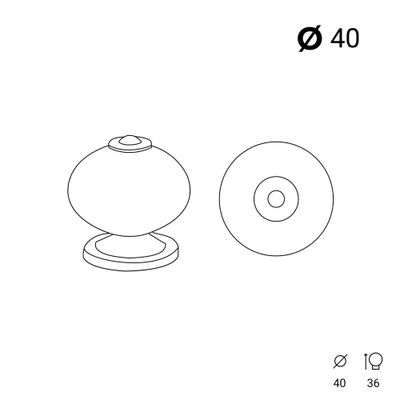 Bouton de meuble porcelaine acier blanc diamètre 40 mm REI