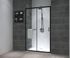 Porte de douche coulissante 120x195 cm profilé noir verre transparent 6 mm Serenity - OCEA