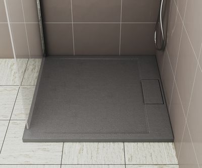 Receveur de douche 100x100 cm résine gris mat Island - OCEA