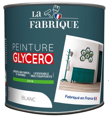 Peinture glycero Blanc satin 0,5 L - LA FABRIQUE