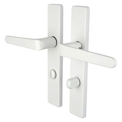 Poignées de porte double entraxe Celio blanc à condamnation ALPERTEC