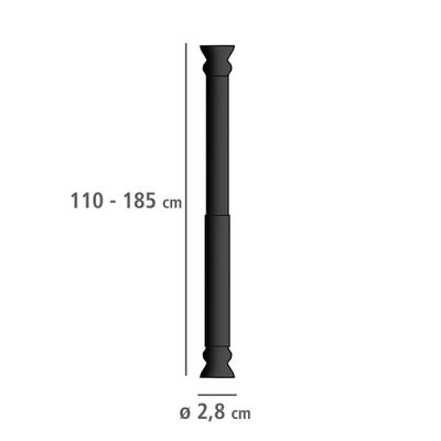 Tringle de douche télescopique 110 à 185 cm noire Ø20 mm