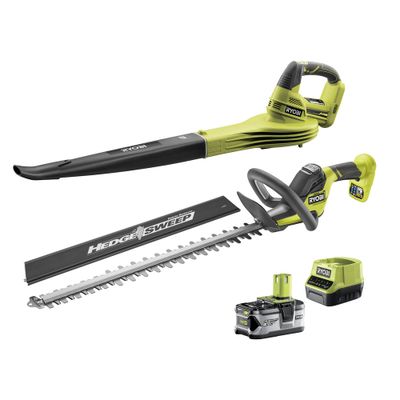 Ensemble souffleur de feuilles et taille haie à batterie RY18h RYOBI