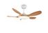 Ventilateur de plafond avec lumière LED + télécommande Blanc/bois Ø108cm - Flen REALITY