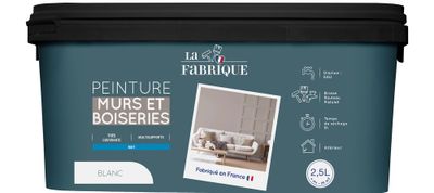 Peinture mur et boiserie Blanc mat 2,5 L - LA FABRIQUE