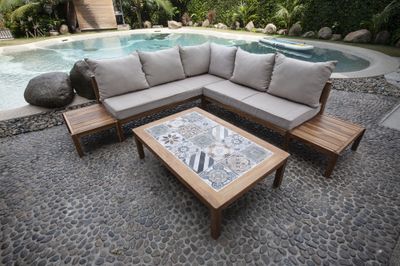 Salon de jardin d'angle OSLO 5 personnes acacia GIVEX