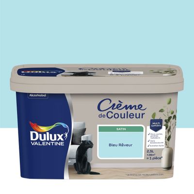 Peinture Crème de Couleur Bleu Rêveur satin 2,5 l - DULUX