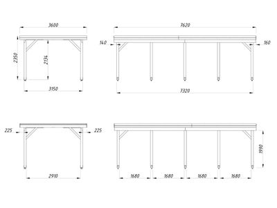 Carport toit plat en bois Karl - 1 voiture - 27,4 m² hors-tout - Livraison à domicile incluse - PALMAKO