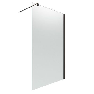 Paroi de douche à l'italienne 100x200 cm profilé noir verre brume 6 mm New Style - SCHULTE
