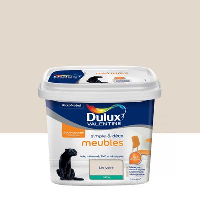 Peinture pour meubles simple & déco Lin Ivoire   Satin 0,5 L - DULUX VALENTINE