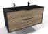 Meuble de salle de bains Frenchart 2 portes L120 x H56 x P47 cm panneau de particules noir et pitaya - CONCILIO