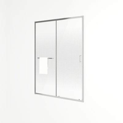 Porte de douche coulissante 140x195 cm profilé chrome verre sérigraphié 6 mm Serenity - OCEA