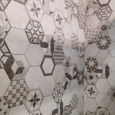 Carrelage sol intérieur hexagone blanc BIBULCA ép 9 mm 20 x 17,5 cm paquet de 0,71 m² IMSO