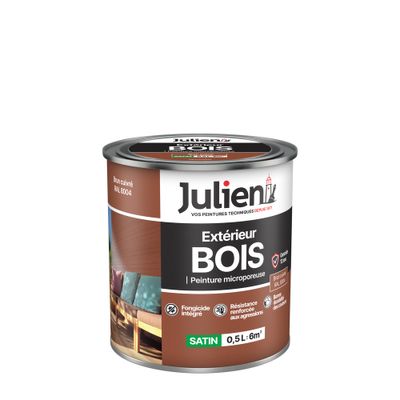 Peinture bois brun cuivre RAL 8004 satin 0,5 L - JULIEN