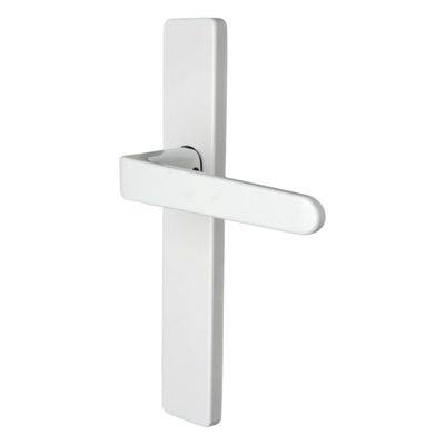 Poignées de porte sur plaques sans trou double entraxe Celio blanc ALPERTEC