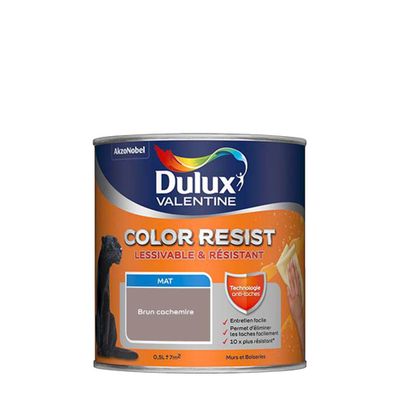 Peinture Color Resist murs et boiseries Brun Cachemire mat 0,5 L - DULUX VALENTINE