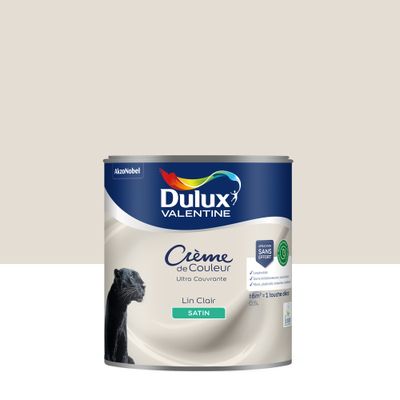 Peinture crème de couleur Lin Clair satin 0,5L - DULUX VALENTINE
