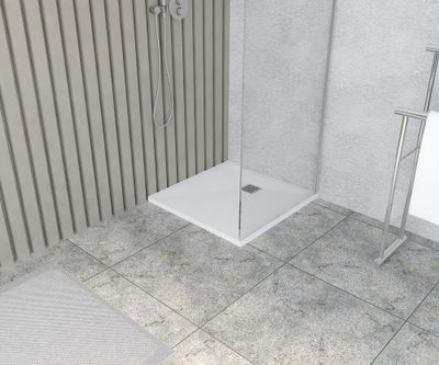 Receveur de douche 80x80 cm résine blanc Monza - OCEA