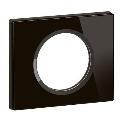 Plaque de finition 1 poste Verre onyx noir - Céliane LEGRAND