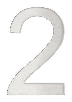 Chiffre 2 adhésif hauteur 76 mm inox THIRARD