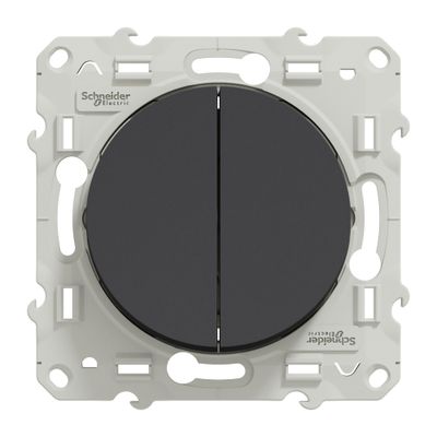 Double Interrupteur va-et-vient anthracite - Odace 2011 SCHNEIDER ELECTRIC