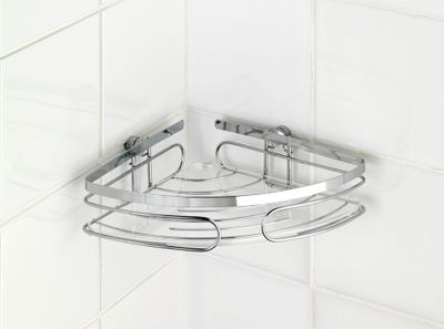 Etagère de salle de bain d'angle acier inox Premium WENKO