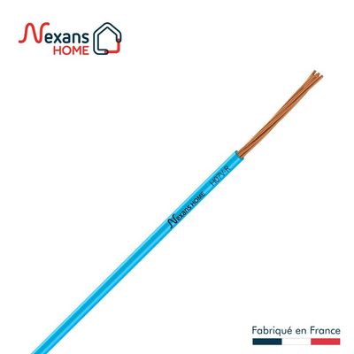 Fil électrique H07V-R 6 mm² semi-rigide bleu 25 m - NEXANS