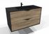 Meuble de salle de bains Frenchart 2 portes L100 x H56 x P47 cm panneau de particules noir et pitaya - CONCILIO