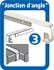 Profil de jonction d'angle aluminium bords arrondis L 670 x H 38 mm SPTD