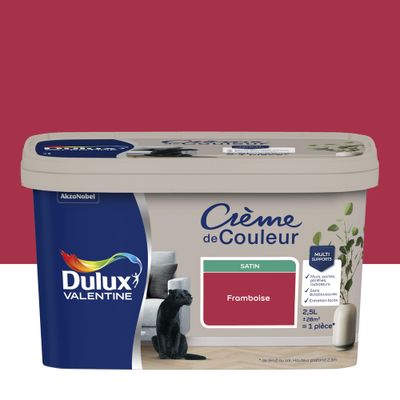 Peinture crème de couleur Framboise Satin 2,5 L - DULUX VALENTINE