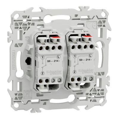 Double interrupteur va-et-vient ou poussoir Odace 2025 noir - SCHNEIDER ELECTRIC