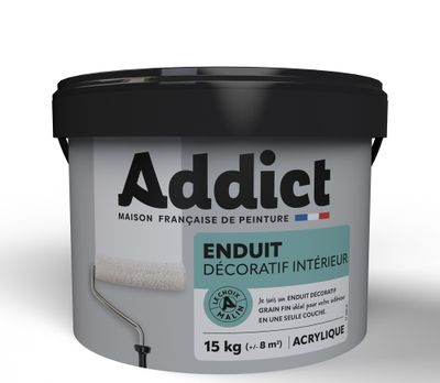 Enduit décoratif intérieur grain fin blanc 15 kg ADDICT