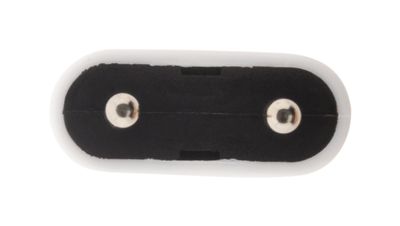 Fiche électrique mâle 2 pôles 6 A blanche