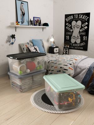 Boîtes de rangement en plastique Handy 50 L par 3 - CURVER