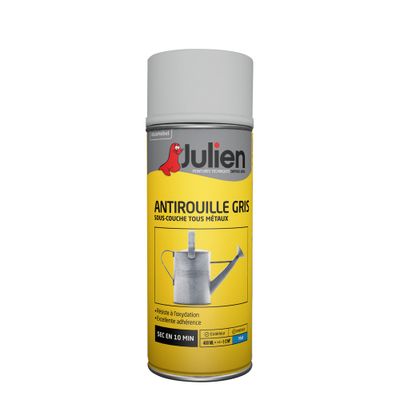 Primaire antirouille gris en aérosol 400 mL - JULIEN