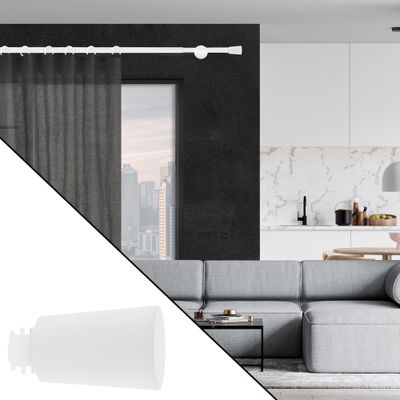 Embout déco pommeau à visser en métal diam 20 mm Finition Blanc mat - MOBOIS