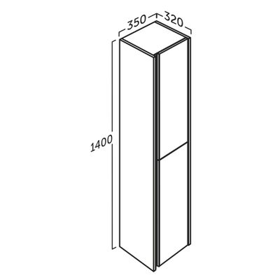 Colonne de salle de bains Thana 2 portes L35 x H140 x P32 cm panneau de particules chêne naturel