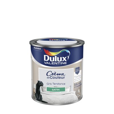 Peinture crème de couleur Gris Tendance Satin 0.5 L - DULUX VALENTINE