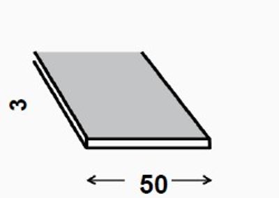 Profilé plat aluminium brut 50 x 3 mm 1 m CQFD