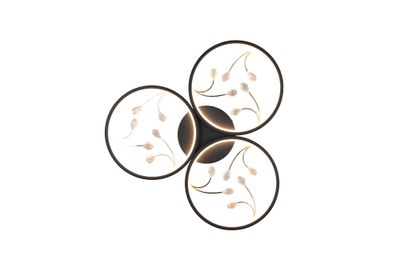 Plafonnier LED Groovy noir 3600 lumens blanc chaud - TRIO