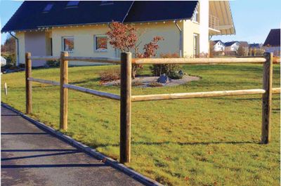 Poteau début/fin clôture bois ranch 2 perçages pin traité autoclave - Ø140 x 1500 mm - HENRY TIMBER