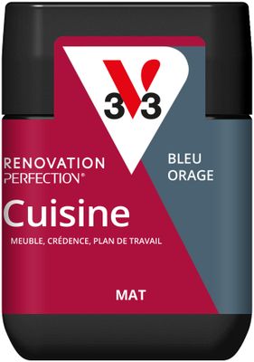 Peinture de rénovation pour cuisine bleu orage finition mate 75 mL - V33