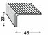 Nez de marche aluminium brut 45 x 23 mm 2 m CQFD