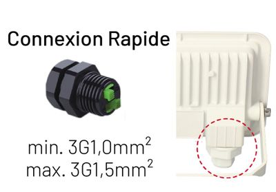 Projecteur extérieur LED Kreon blanc IP65  3000 lumens blanc neutre - ARLUX